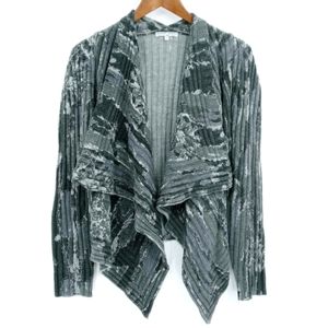 Alberto Makali Rib Knit Printed‎ Waterfall Cardigan